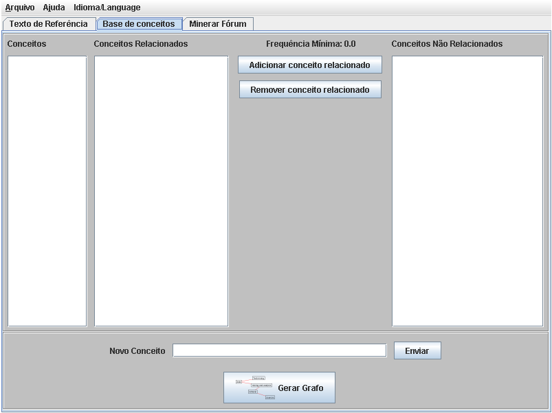 Cadernos de Informática - Volume 6 - Número 1-2011 Figura 4: Interface para digitação de conceitos e suas associações.