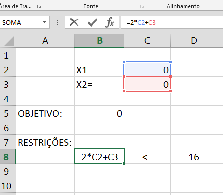 UTILIZANDO SOLVER DO EXCEL: Crie em uma das