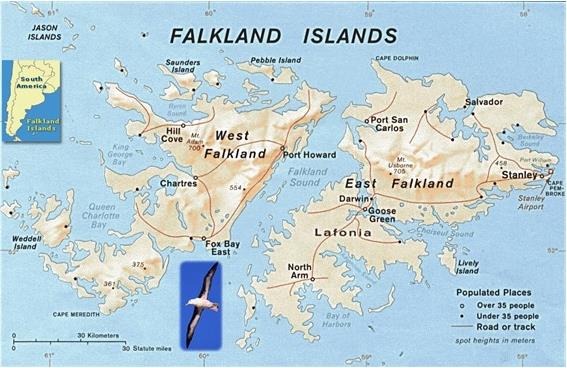 O arquipélago das ilhas Malvinas ou