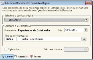 autos digitais : 10º) Ao clicar em liberar nos autos digitais é