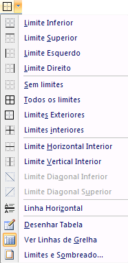 2 - Especifica a adição de uma linha ponteada de forma justa à frente da tabulação; 3 ------------- - Especifica a adição de uma linha tracejada à frente da tabulação; 4 - Especifica a adição de uma