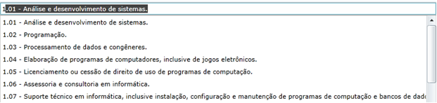 1. Discriminação - campo alfanumérico no qual se deve informar o serviço prestado. É de preenchimento descritivo, ou seja, precisa discriminar a natureza da nota a ser emitida. 2. Cod.