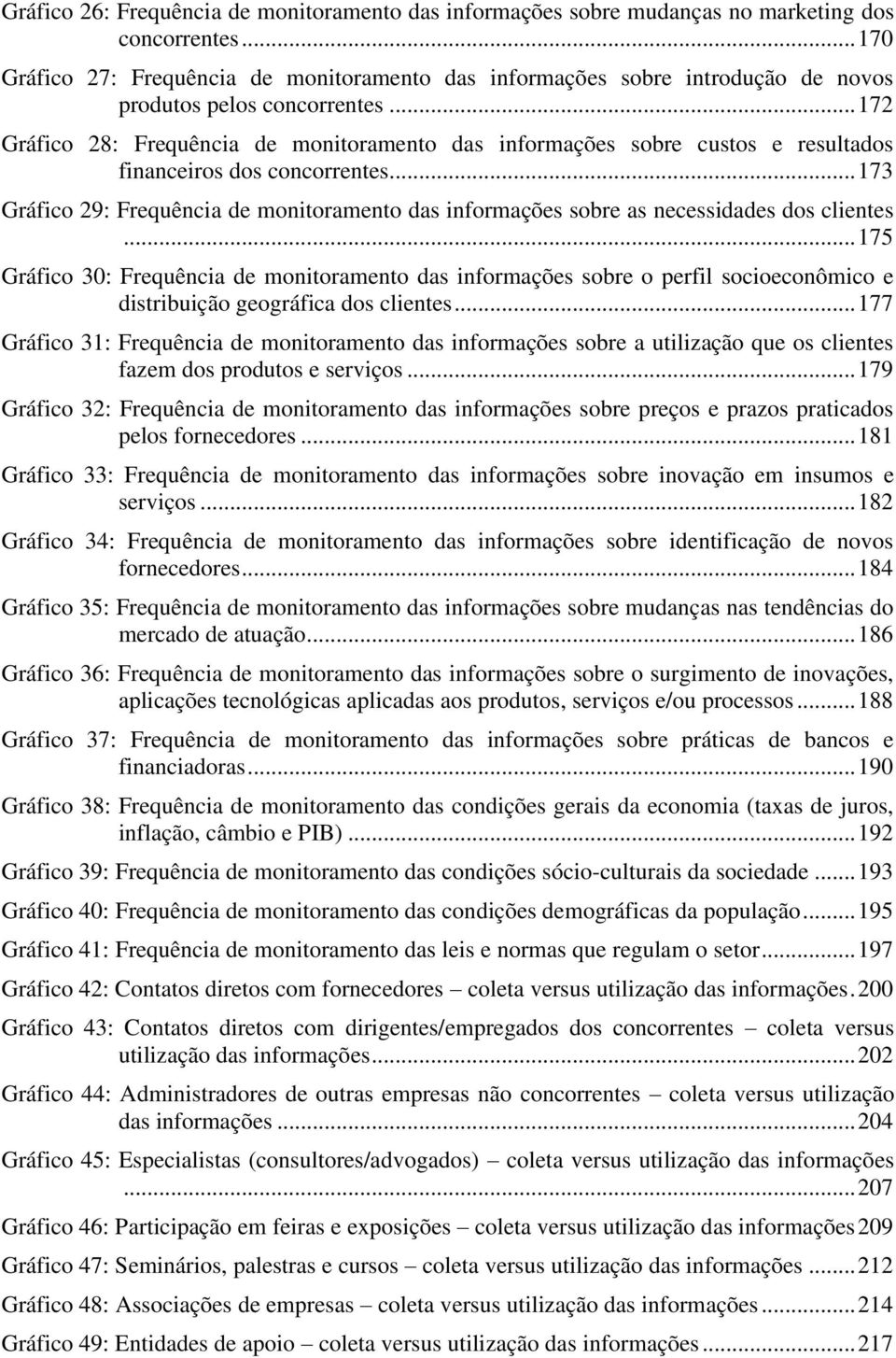 .. 172 Gráfico 28: Frequência de monitoramento das informações sobre custos e resultados financeiros dos concorrentes.