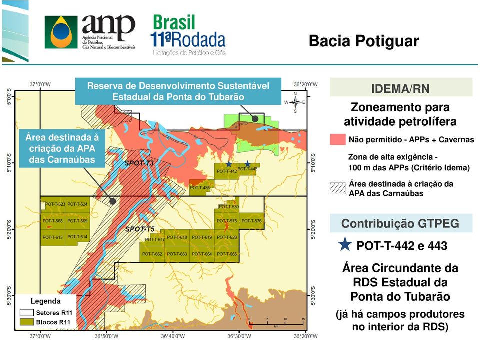 alta exigência - 100 m das APPs (Critério Idema) Área destinada à criação da APA das Carnaúbas Contribuição