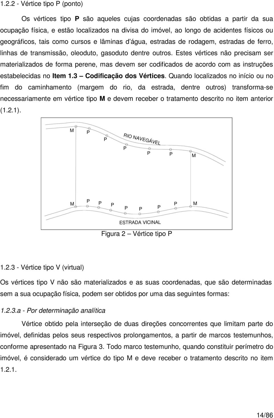 Estes vértices não precisam ser materializados de forma perene, mas devem ser codificados de acordo com as instruções estabelecidas no Item 1.3 Codificação dos Vértices.