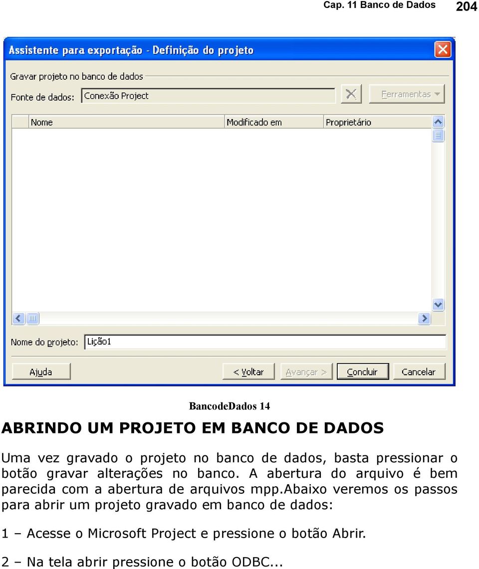 A abertura do arquivo é bem parecida com a abertura de arquivos mpp.