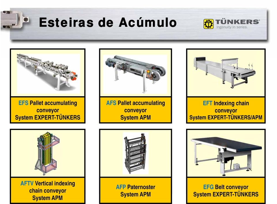 chain conveyor System EXPERT-TÜNKERS/APM AFTV Vertical indexing chain