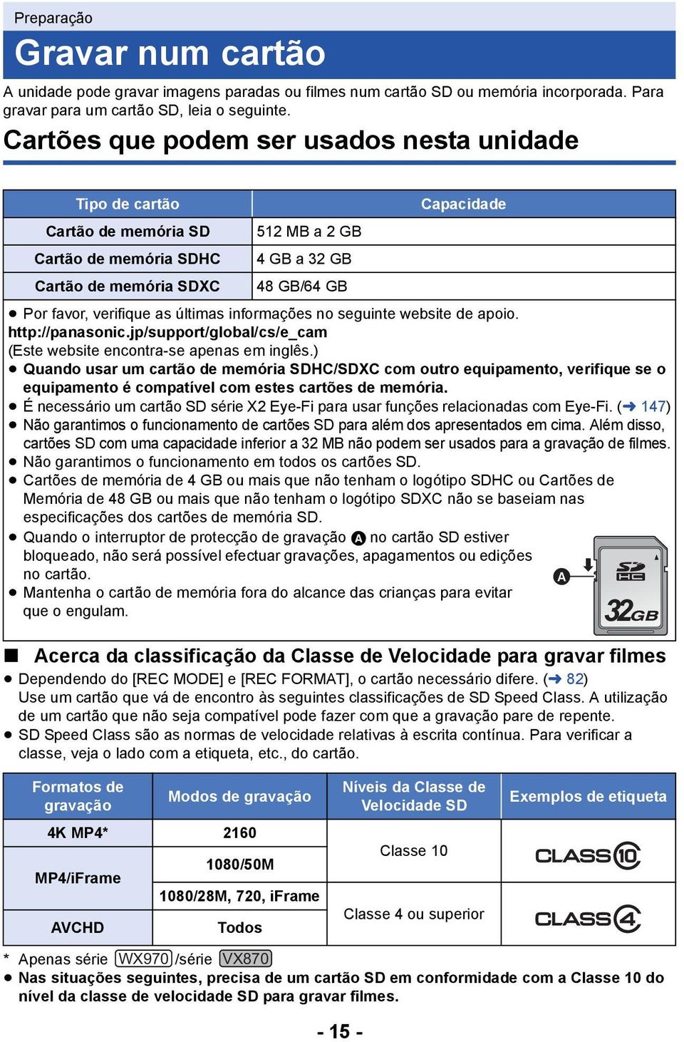 últimas informações no seguinte website de apoio. http://panasonic.jp/support/global/cs/e_cam (Este website encontra-se apenas em inglês.