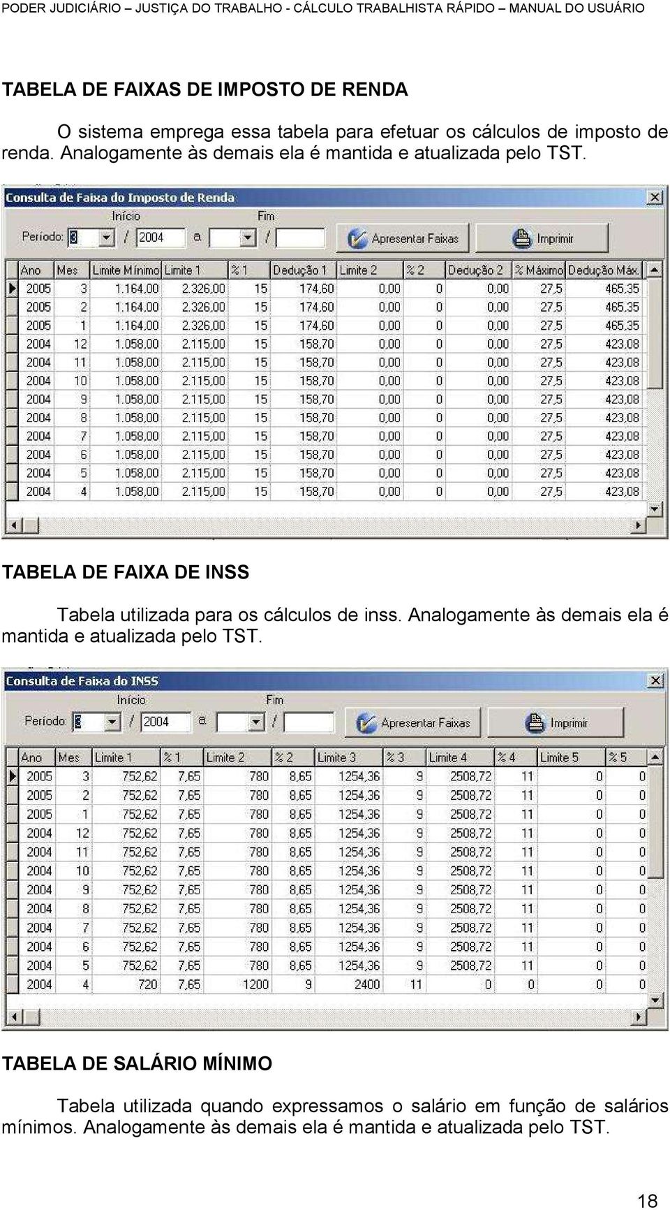 TABELA DE FAIXA DE INSS Tabela utilizada para os cálculos de inss.