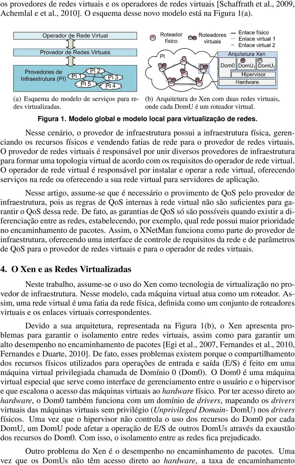 Modelo global e modelo local para virtualização de redes.