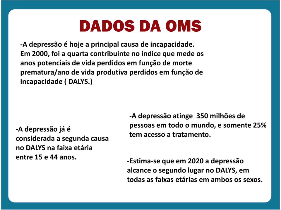 vidaprodutivaperdidosemfunçãode incapacidade( DALYS.