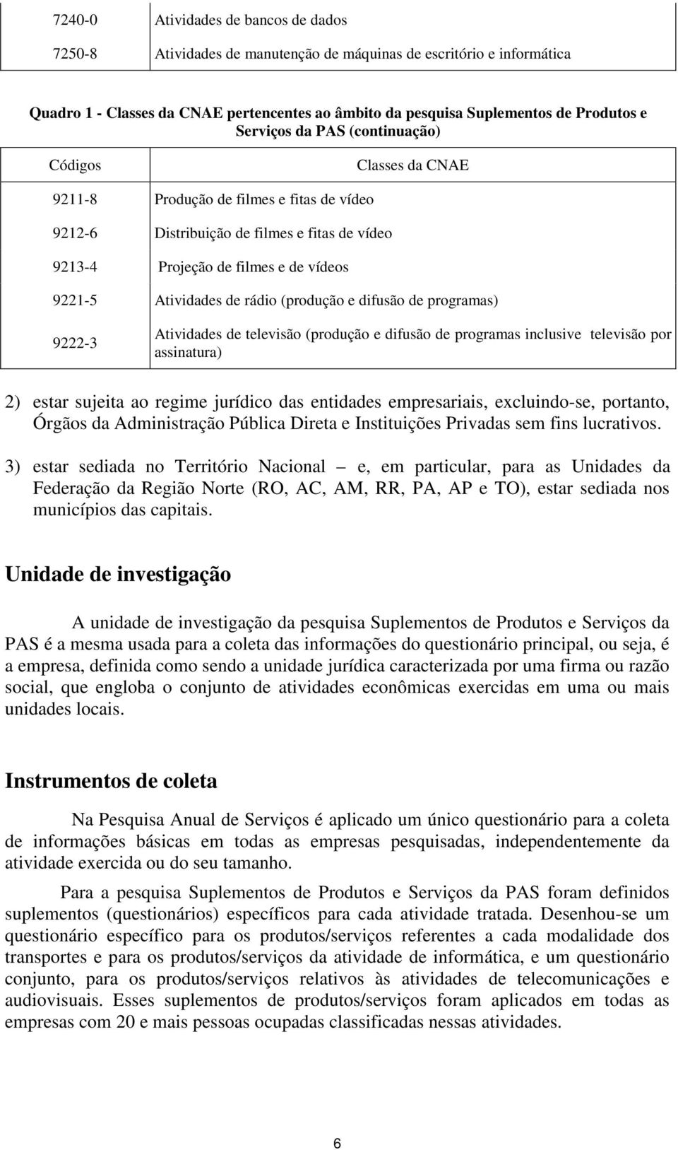 de rádio (produção e difusão de programas) 9222-3 Atividades de televisão (produção e difusão de programas inclusive televisão por assinatura) 2) estar sujeita ao regime jurídico das entidades