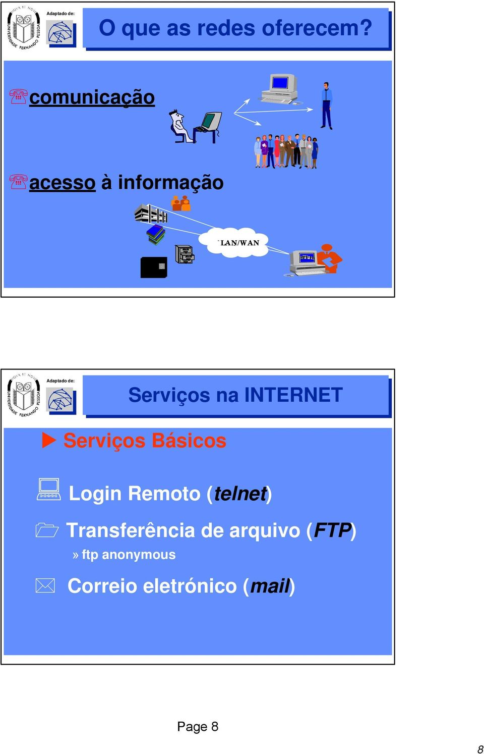 INTERNET Serviços Básicos Login Remoto (telnet)