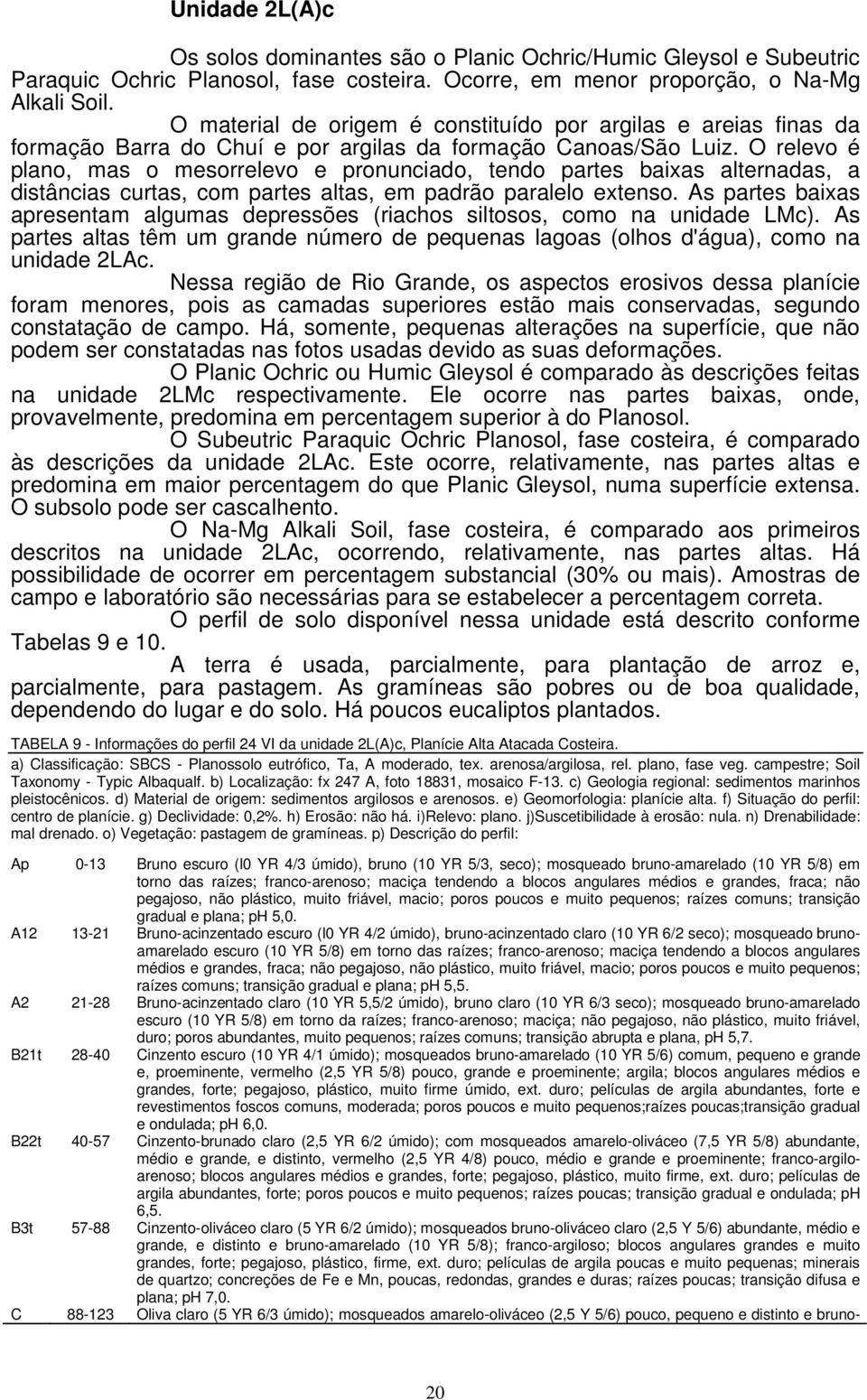 O relevo é plano, mas o mesorrelevo e pronunciado, tendo partes baixas alternadas, a distâncias curtas, com partes altas, em padrão paralelo extenso.