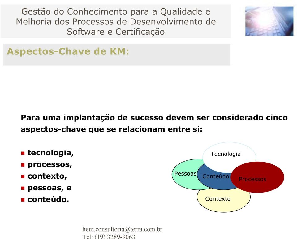 relacionam entre si: tecnologia, processos, contexto,