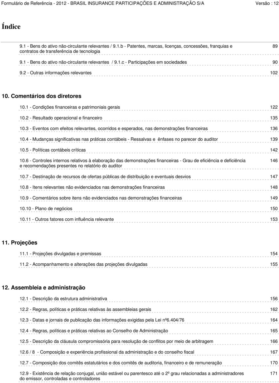 1 - Condições financeiras e patrimoniais gerais 122 10.2 - Resultado operacional e financeiro 135 10.3 - Eventos com efeitos relevantes, ocorridos e esperados, nas demonstrações financeiras 136 10.