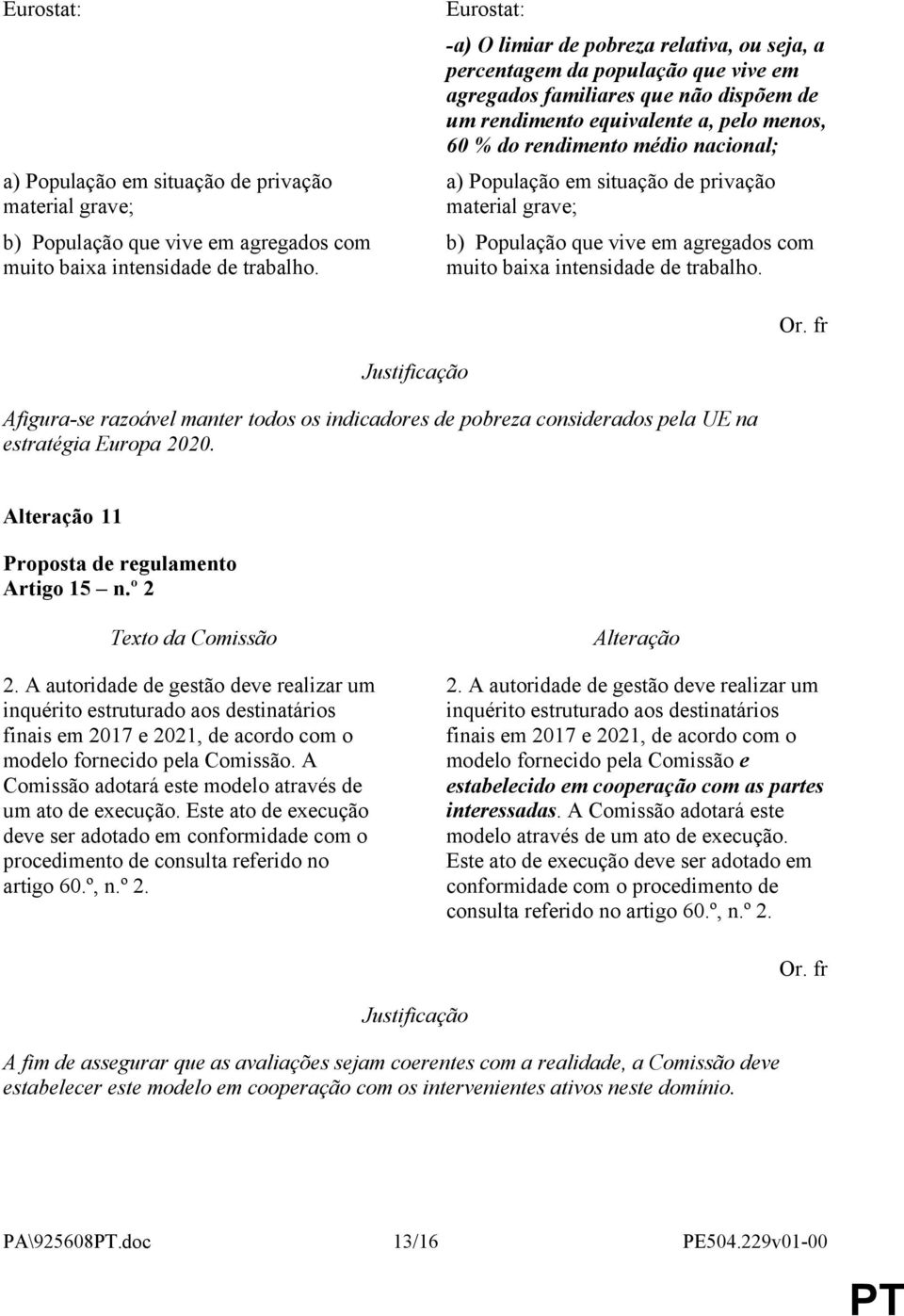 nacional; a) População em situação de privação material grave; b) População que vive em agregados com muito baixa intensidade de trabalho.