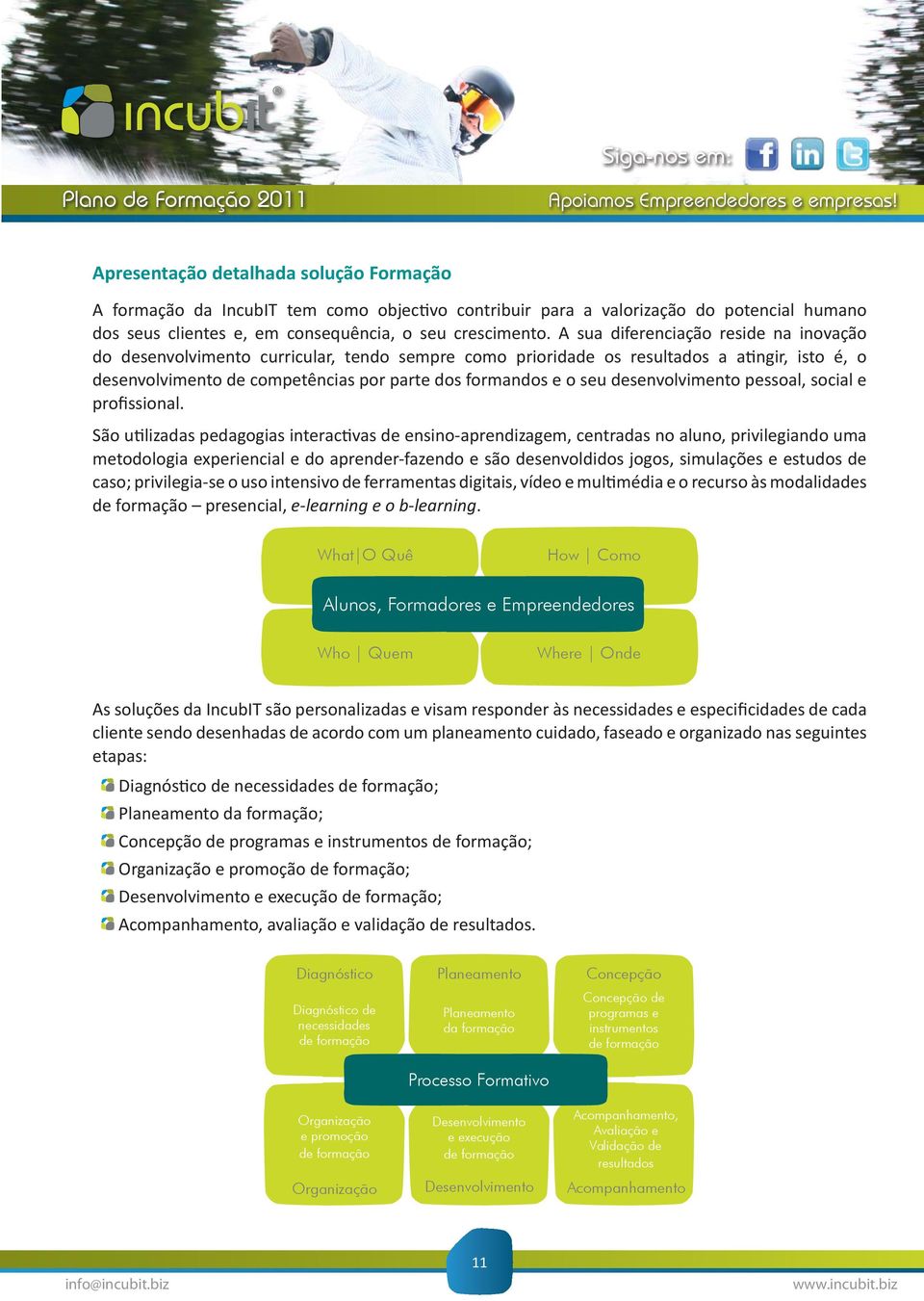 A sua diferenciação reside na inovação do desenvolvimento curricular, tendo sempre como prioridade os resultados a a ngir, isto é, o desenvolvimento de competências por parte dos formandos e o seu