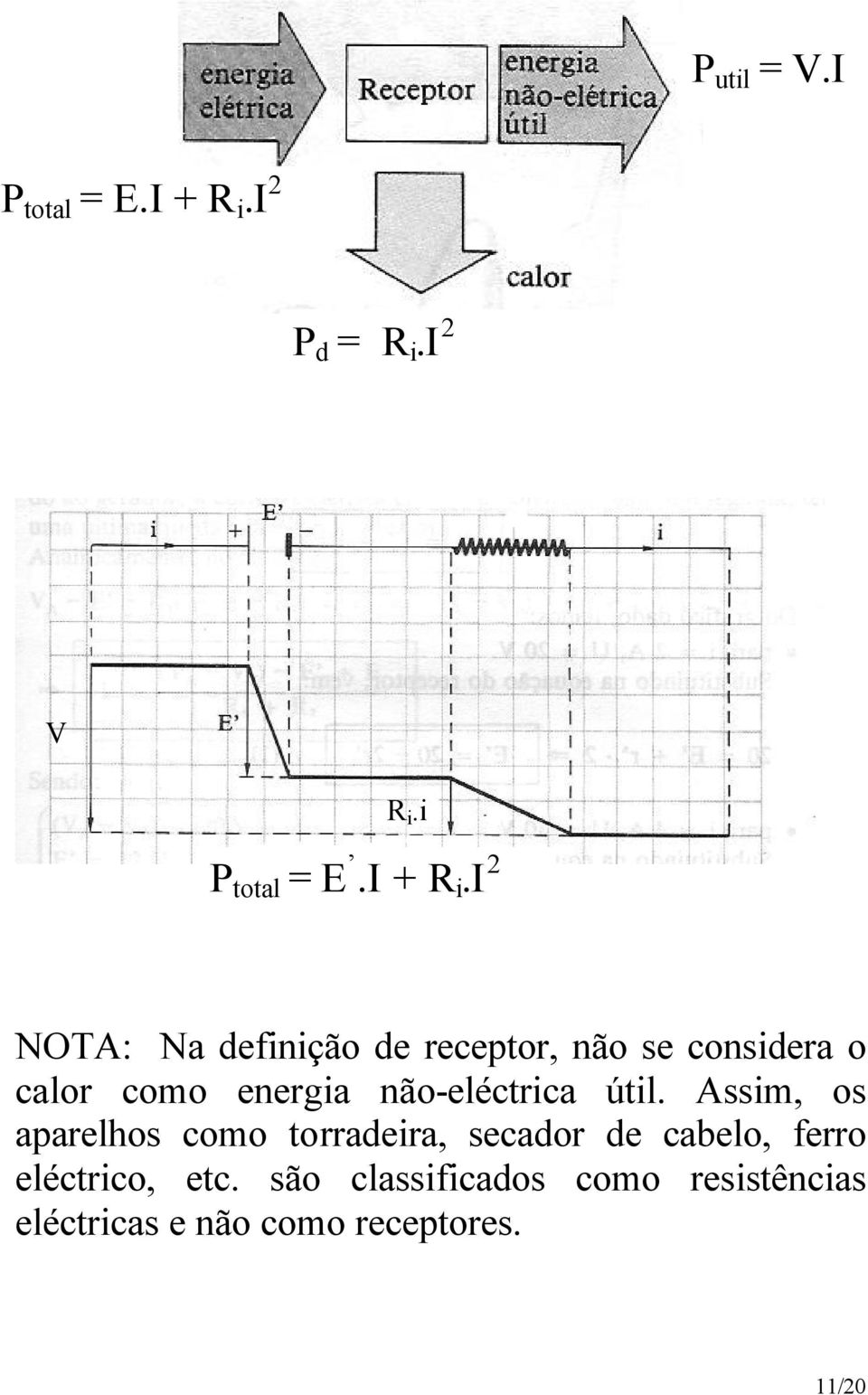 . NOTA: Na dfnção d rcptor, não s consdra o calor como nrga