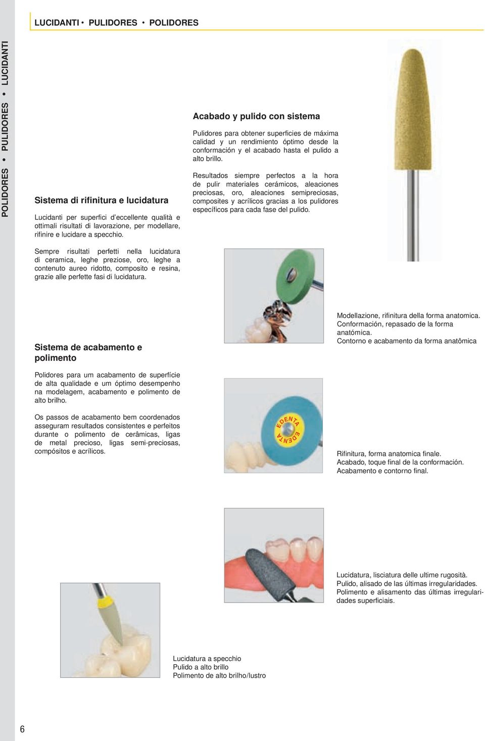 Acabado y pulido con sistema Pulidores para obtener superficies de máxima calidad y un rendimiento óptimo desde la conformación y el acabado hasta el pulido a alto brillo.