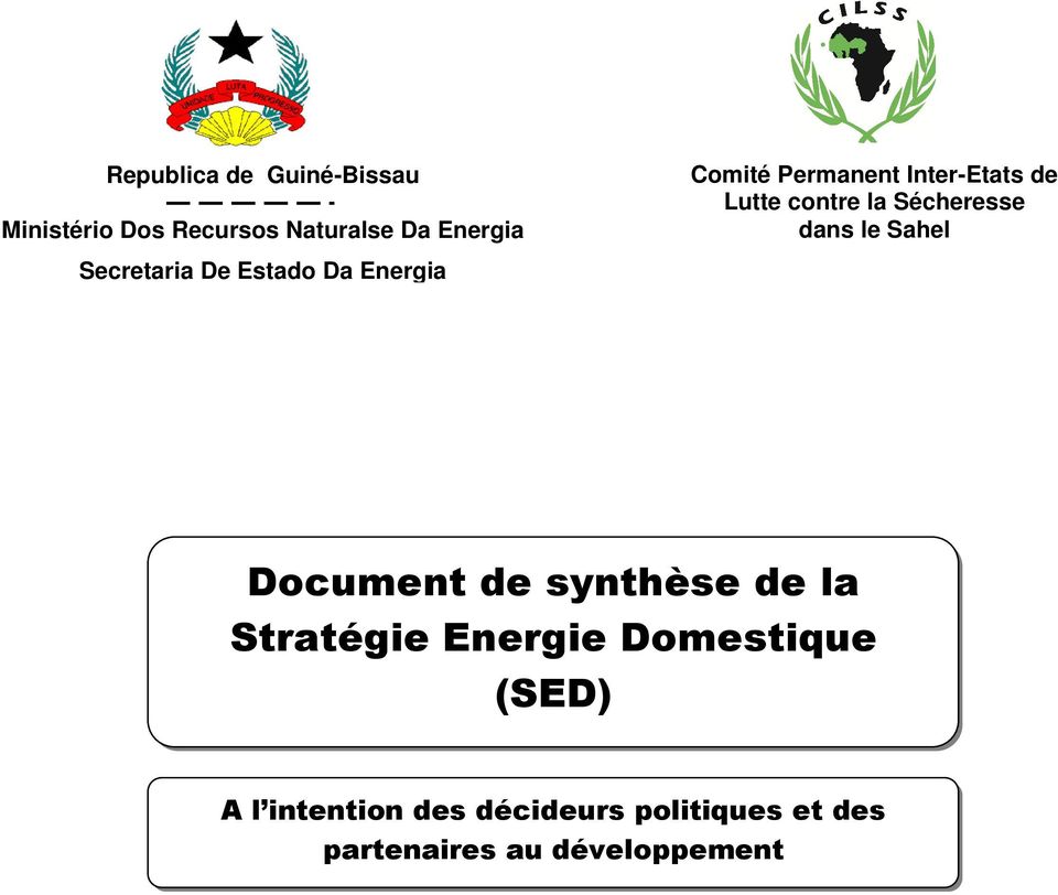 la Sécheresse dans le Sahel Document de synthèse de la Stratégie Energie