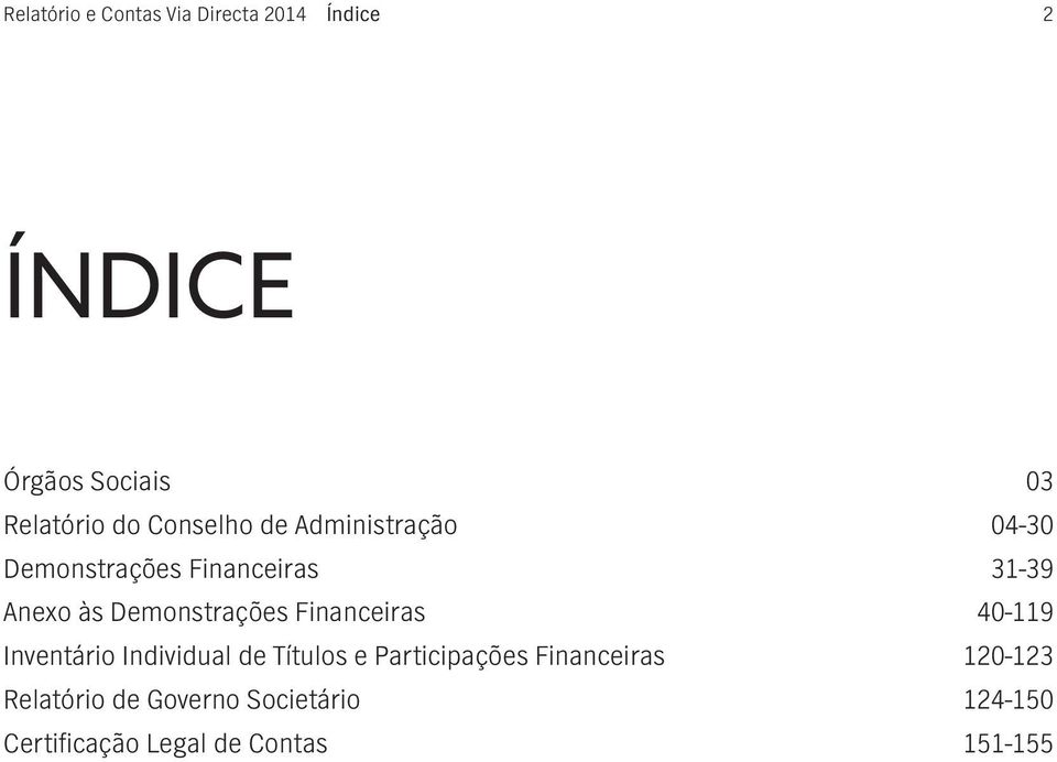 Financeiras Inventário Individual de Títulos e Participações Financeiras Relatório