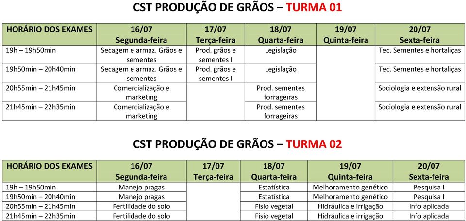 sementes forrageiras Prod. sementes forrageiras Tec.