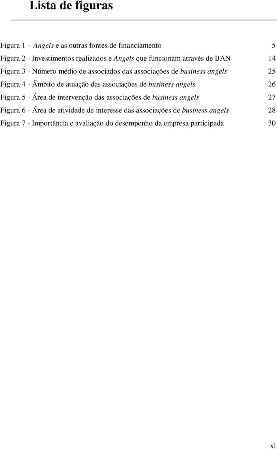 associações de business angels 26 Figura 5 - Área de intervenção das associações de business angels 27 Figura 6 - Área de