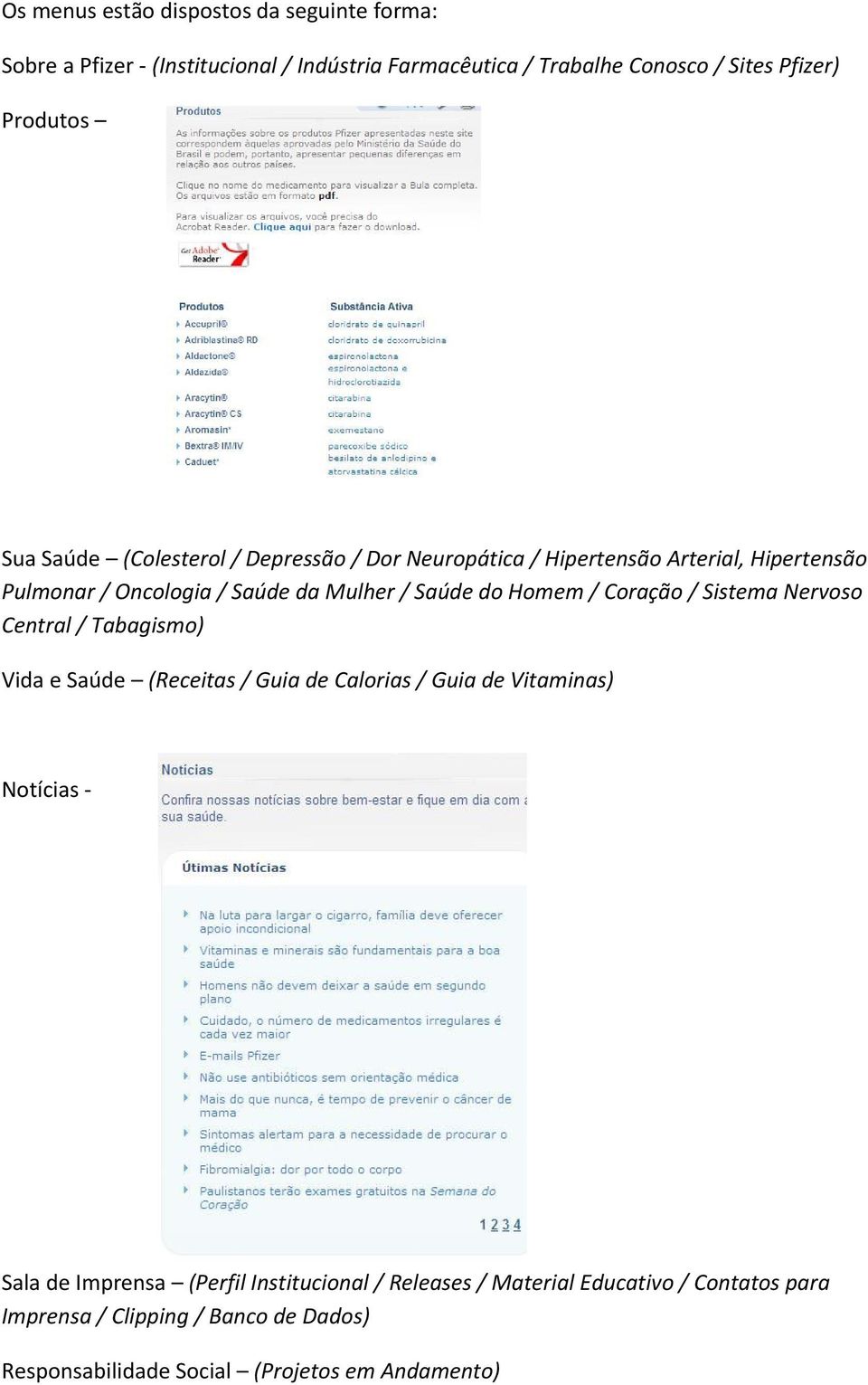 Coração / Sistema Nervoso Central / Tabagismo) Vida e Saúde (Receitas / Guia de Calorias / Guia de Vitaminas) Notícias - Sala de Imprensa (Perfil