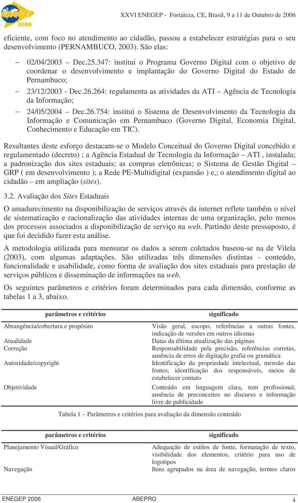 264: regulamenta as atividades da ATI Agência de Tecnologia da Informação; 24/05/2004 Dec.26.754: institui o Sistema de Desenvolvimento da Tecnologia da Informação e Comunicação em Pernambuco (Governo Digital, Economia Digital, Conhecimento e Educação em TIC).