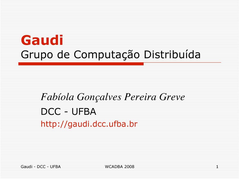 Pereira Greve DCC - UFBA