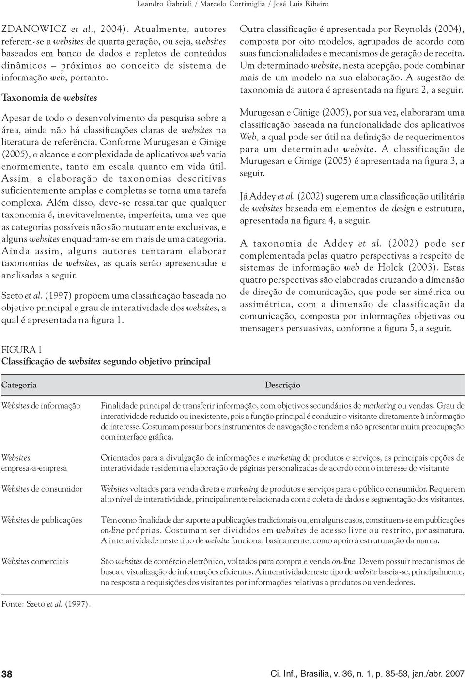 Taxonomia de websites Apesar de todo o desenvolvimento da pesquisa sobre a área, ainda não há classificações claras de websites na literatura de referência.