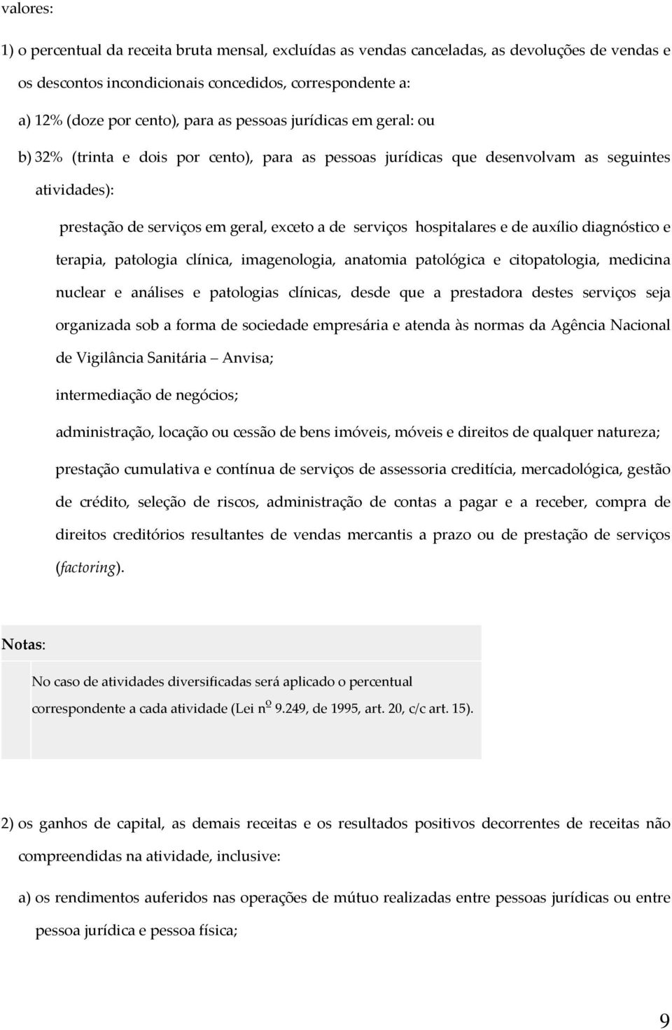 e de auxílio diagnóstico e terapia, patologia clínica, imagenologia, anatomia patológica e citopatologia, medicina nuclear e análises e patologias clínicas, desde que a prestadora destes serviços