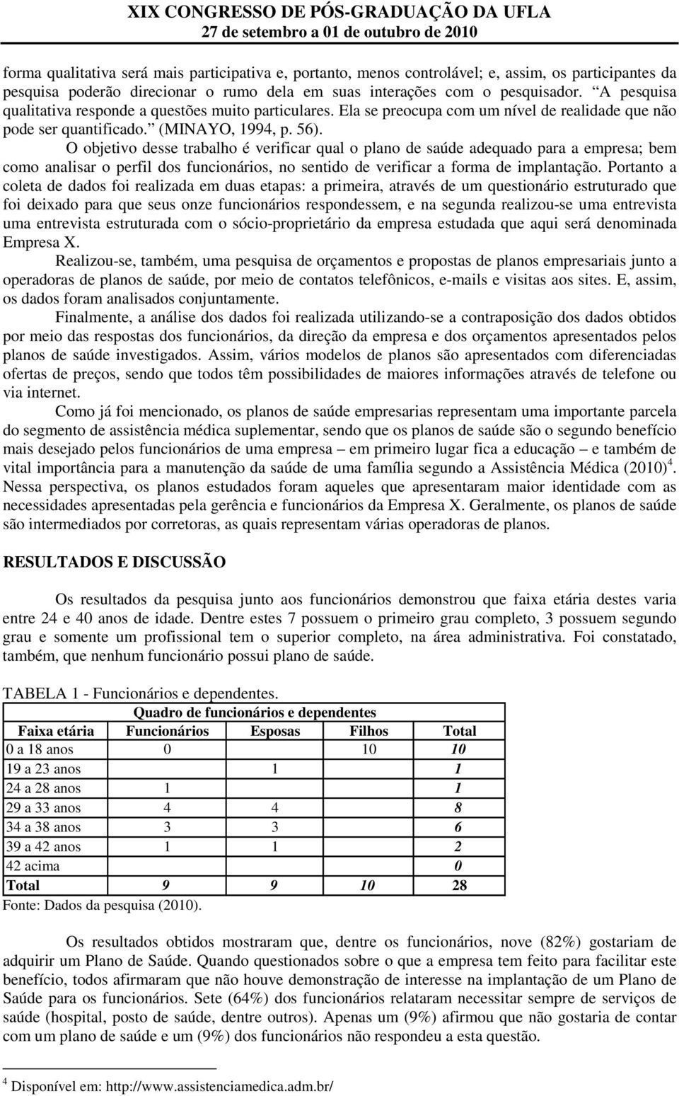 O objetivo desse trabalho é verificar qual o plano de saúde adequado para a empresa; bem como analisar o perfil dos funcionários, no sentido de verificar a forma de implantação.