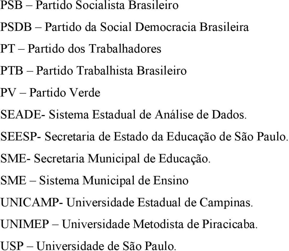 SEESP- Secretaria de Estado da Educação de São Paulo. SME- Secretaria Municipal de Educação.