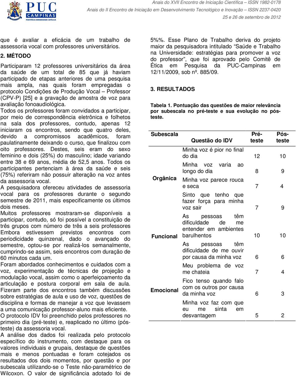 Condições de Produção Vocal Professor (CPV-P) [25] e a gravação de amostra de voz para avaliação fonoaudiológica.