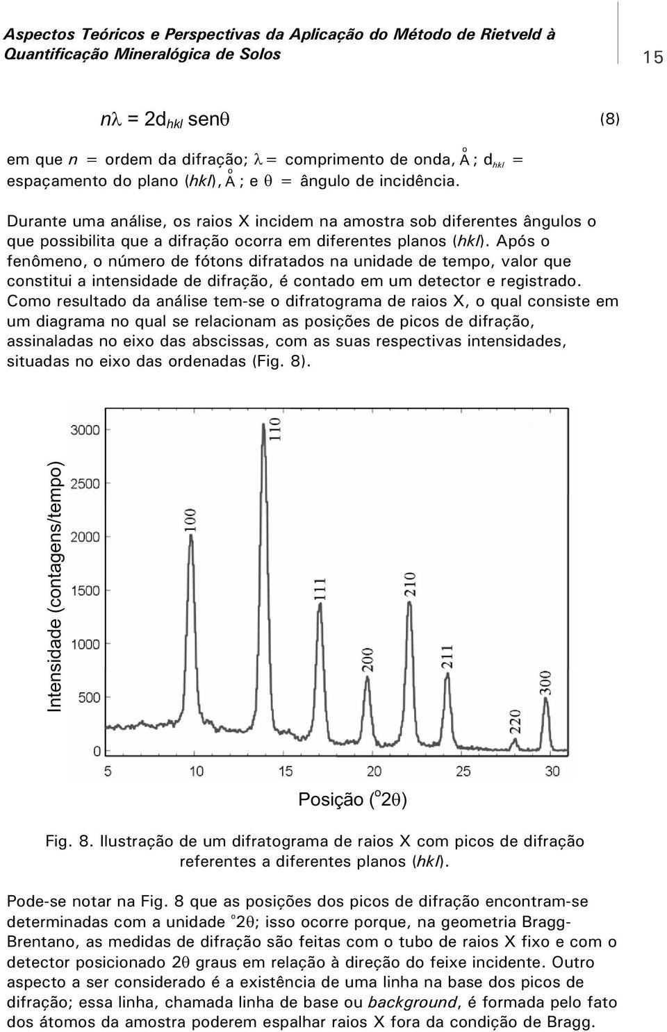 Após o fenômeno, o número de fótons difratados na unidade de tempo, valor que constitui a intensidade de difração, é contado em um detector e registrado.