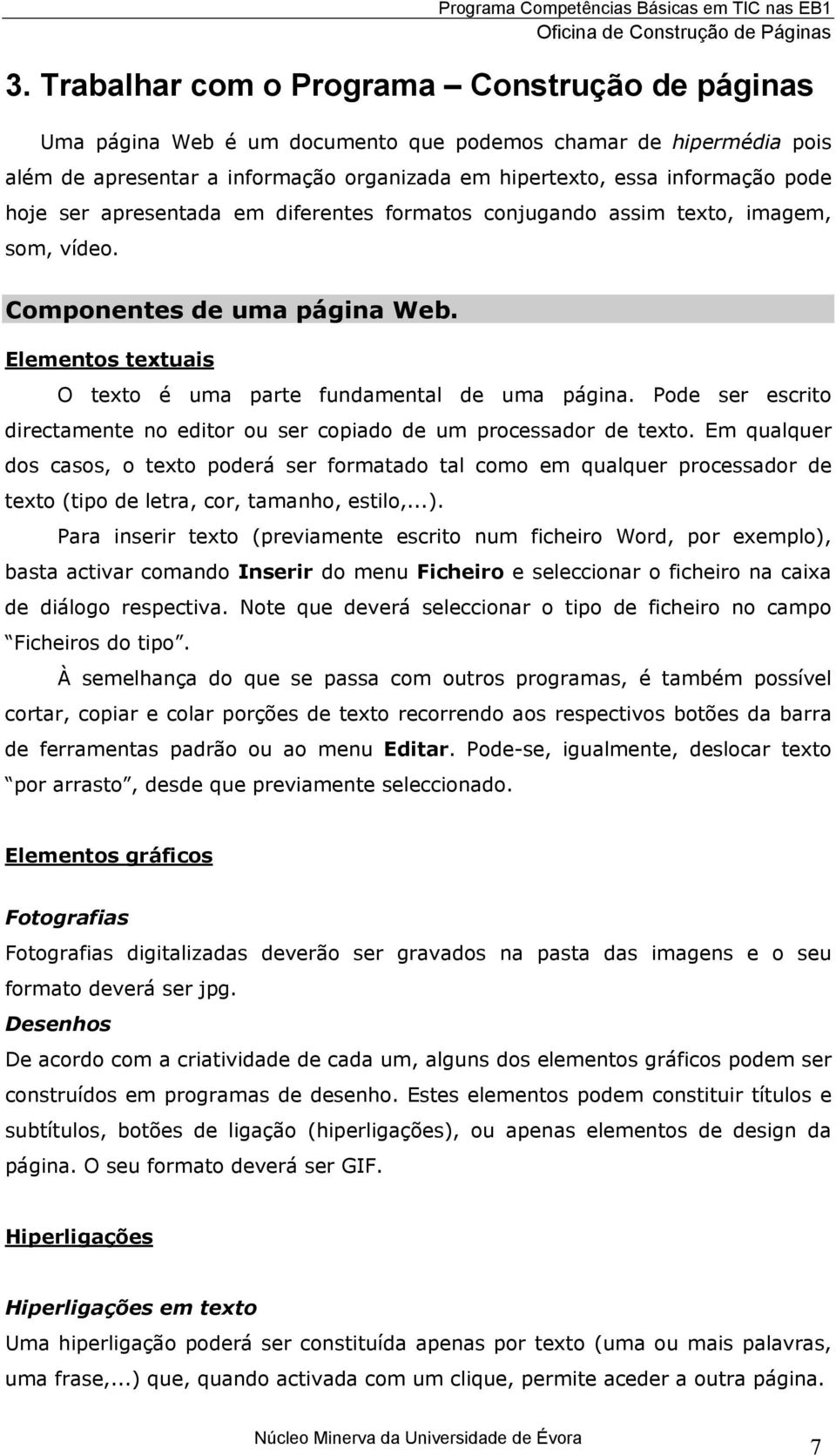 Pode ser escrito directamente no editor ou ser copiado de um processador de texto.