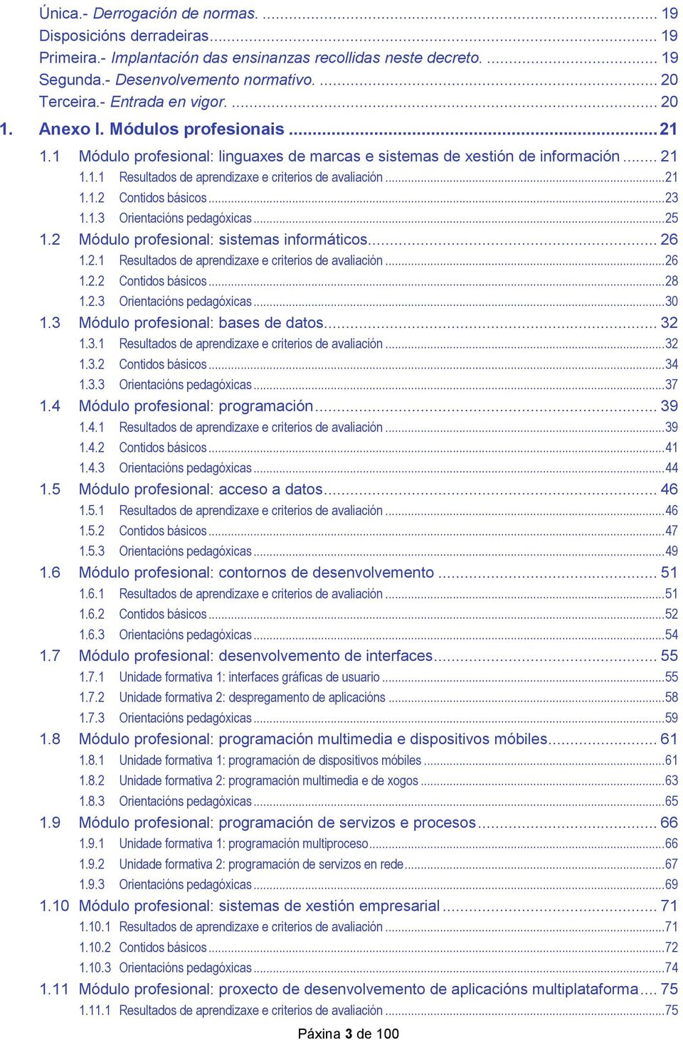 ..21 1.1.2 Contidos básicos...23 1.1.3 Orientacións pedagóxicas...25 1.2 Módulo profesional: sistemas informáticos... 26 1.2.1 Resultados de aprendizaxe e criterios de avaliación...26 1.2.2 Contidos básicos...28 1.