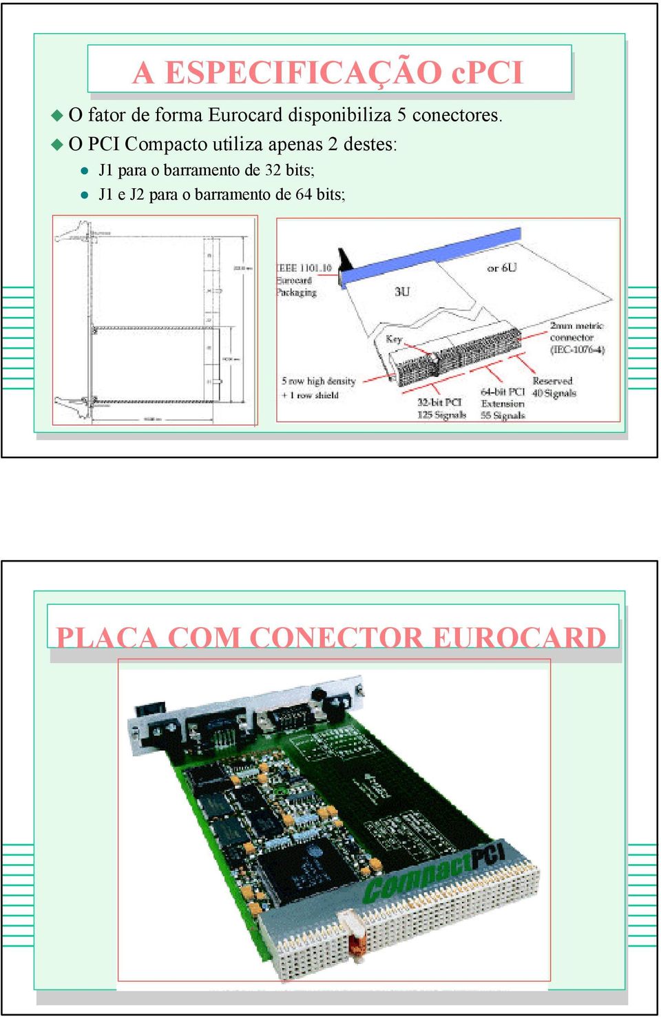 O PCI Compacto utiliza apenas 2 destes: J1 para o