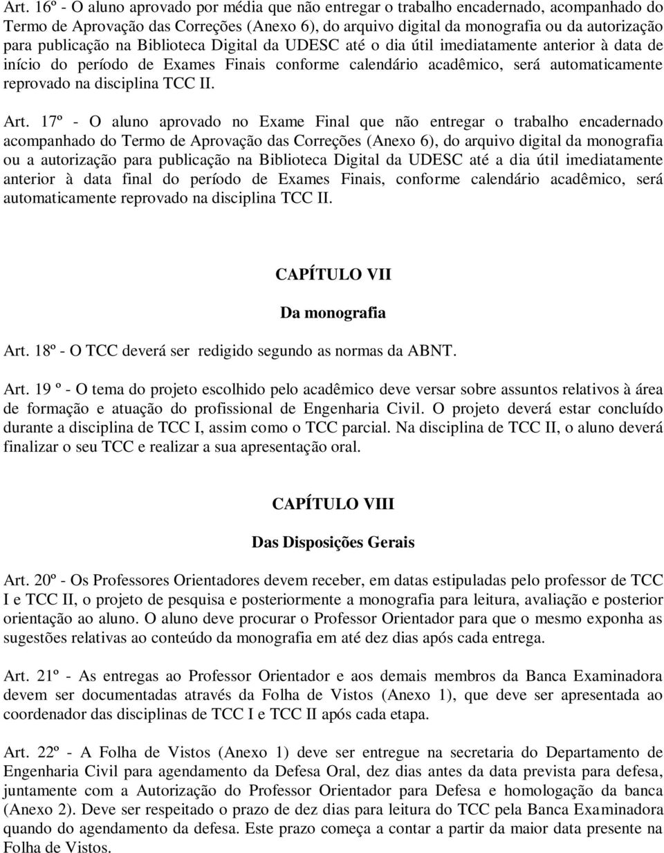 disciplina TCC II. Art.