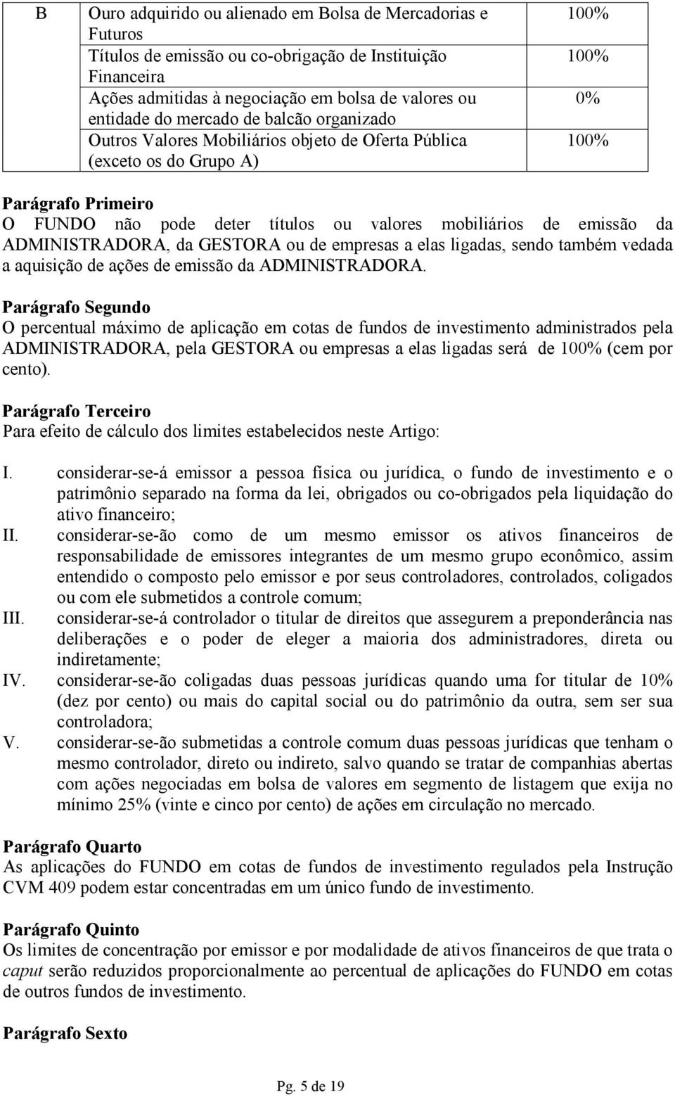 GESTORA ou de empresas a elas ligadas, sendo também vedada a aquisição de ações de emissão da ADMINISTRADORA.