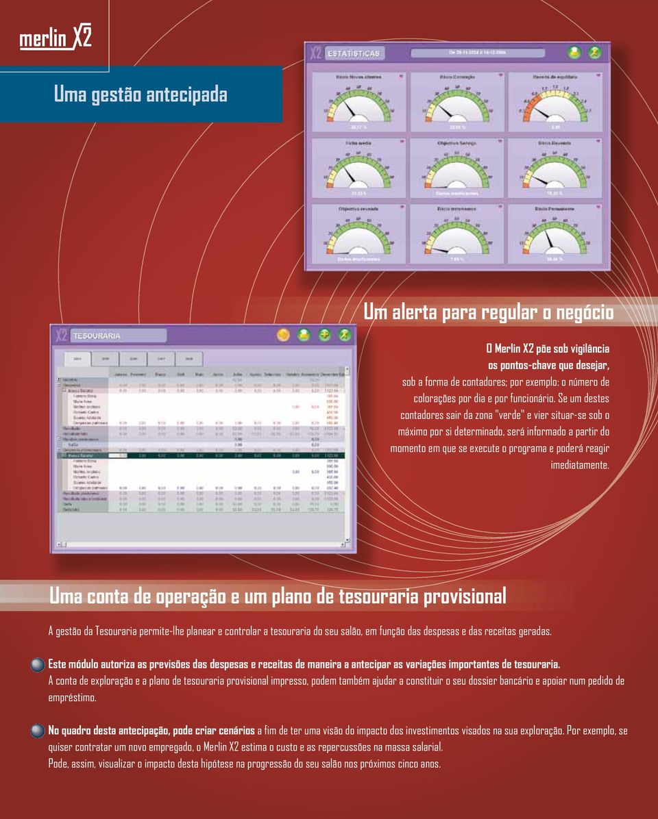 Se um destes contadores sair da zona "verde" e vier situar-se sob o máximo por si determinado, será informado a partir do momento em que se execute o programa e poderá reagir imediatamente.