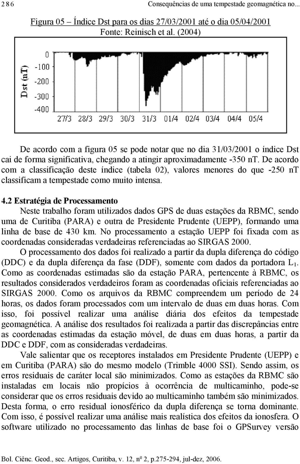 De acordo com a classificação deste índice (tabela 02), valores menores do que -250 nt classificam a tempestade como muito intensa. 4.