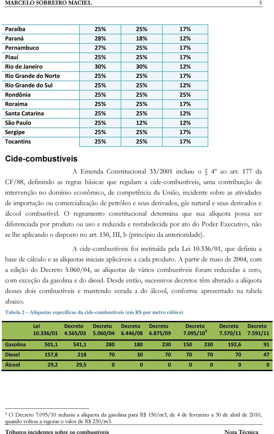 art. 177 da CF/88, definindo as regras básicas que regulam a cide-combustíveis, uma contribuição de intervenção no domínio econômico, de competência da União, incidente sobre as atividades de