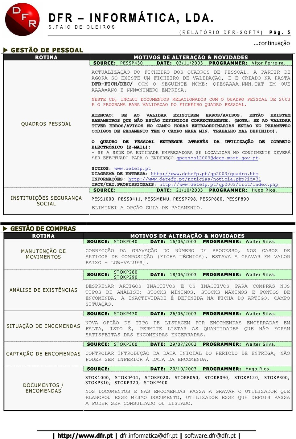 TXT EM QUE AAAA=ANO E NNN=NUMERO_EMPRESA. NESTE CD, INCLUI DOCUMENTOS RELACIONADOS COM O QUADRO PESSOAL DE 2003 E O PROGRAMA PARA VALIDACAO DO FICHEIRO QUADRO PESSOAL.