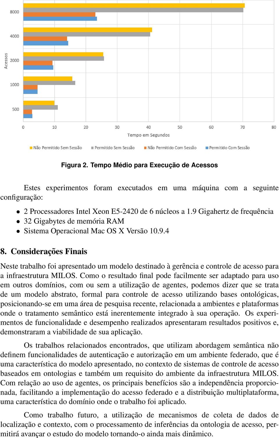 Considerações Finais Neste trabalho foi apresentado um modelo destinado à gerência e controle de acesso para a infraestrutura MILOS.