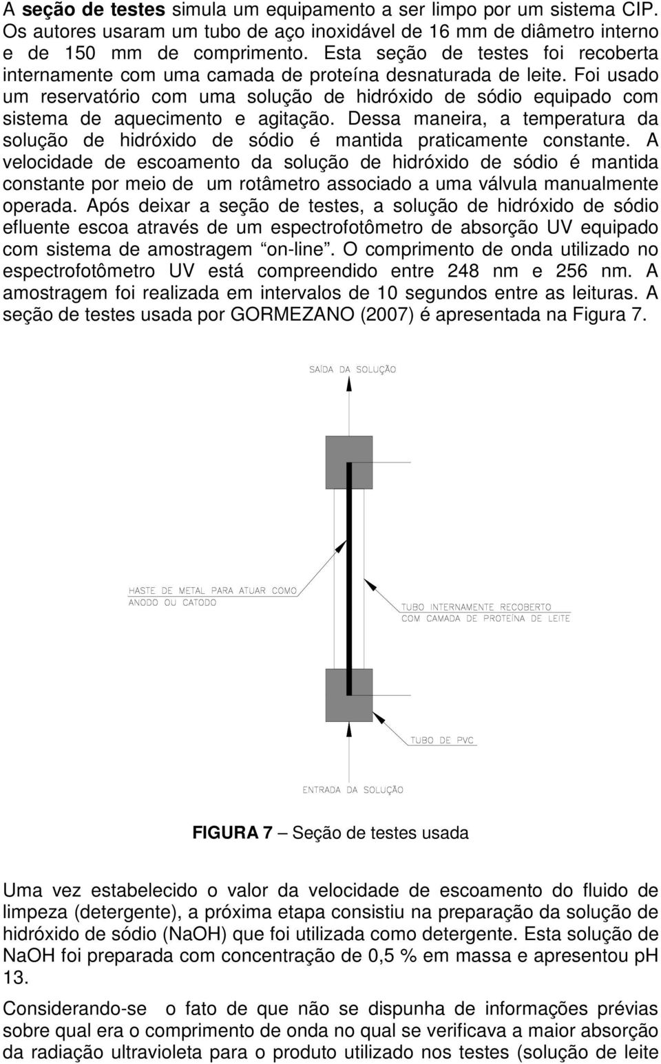 Foi usado um reservatório com uma solução de hidróxido de sódio equipado com sistema de aquecimento e agitação.