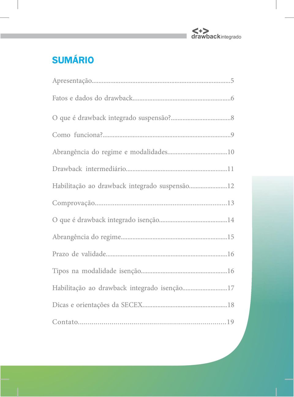 ..11 Habilitação ao drawback integrado suspensão...12 Comprovação...13 O que é drawback integrado isenção.