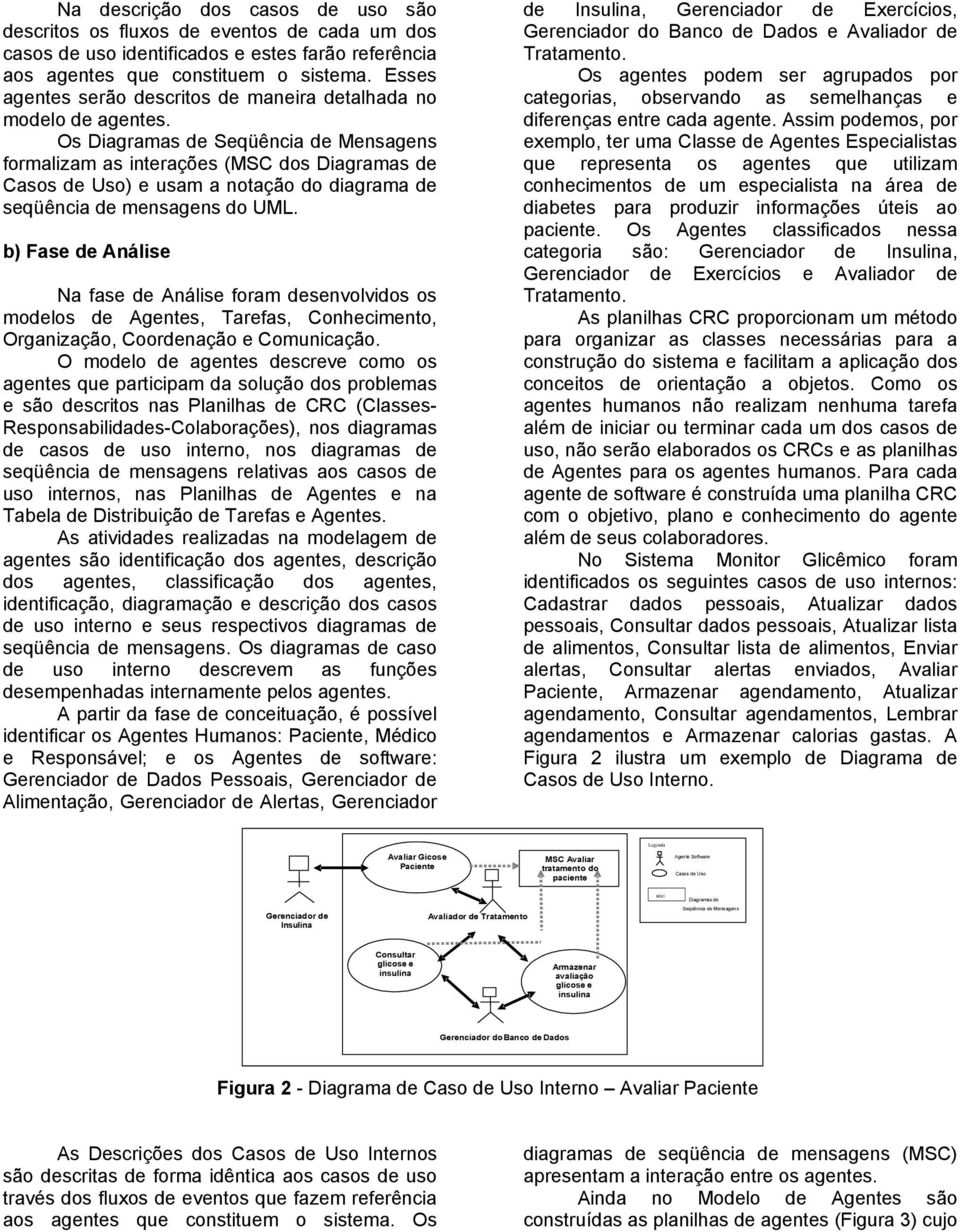 Os Diagramas de Seqüência de Mensagens formalizam as interações (MSC dos Diagramas de Casos de Uso) e usam a notação do diagrama de seqüência de mensagens do UML.